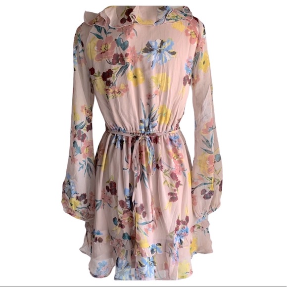BAND OF GYPSIES NWT BLUSH FLORAL MINI DRESS - Picture 10 of 12